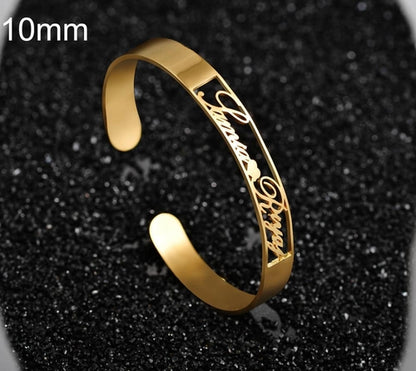 Customized Name Bracelet Personalized Custom Bangles Stainless Steel