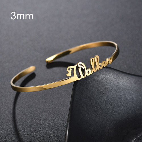 Customized Name Bracelet Personalized Custom Bangles Stainless Steel