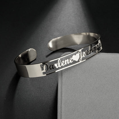 Customized Name Bracelet Personalized Custom Bangles Stainless Steel