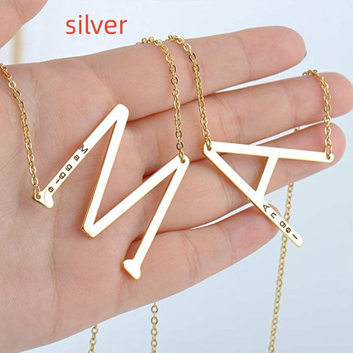 26 English Letter Pendant European Titanium Steel Necklace - Letter